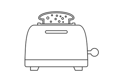 Bread toaster icon, outline style