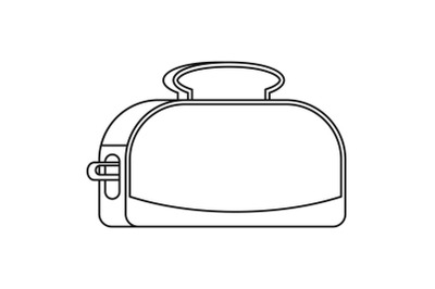 Metal toaster icon, outline style