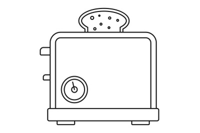 Timer toaster icon, outline style