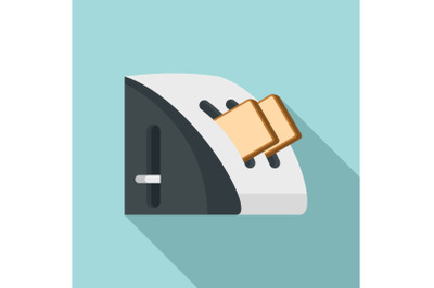Modern toaster icon, flat style