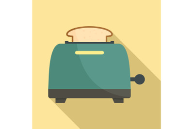 Bread toaster icon, flat style