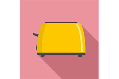 Old toaster icon, flat style