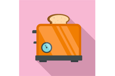 Timer toaster icon, flat style