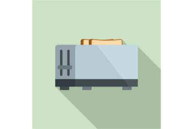 Kitchen toaster icon, flat style
