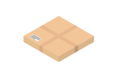 Flat postal box icon, isometric style