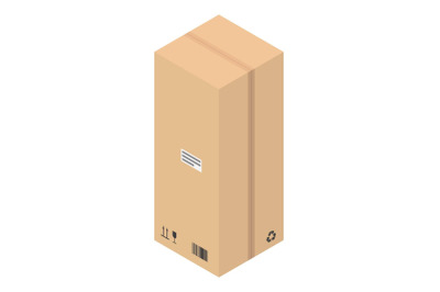 Hight delivery box icon, isometric style