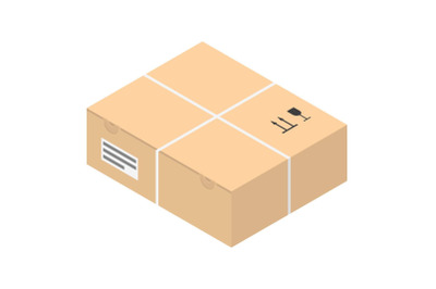 Carton box icon, isometric style