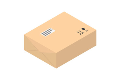 Paper box icon, isometric style