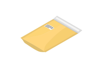 Letter packet icon, isometric style