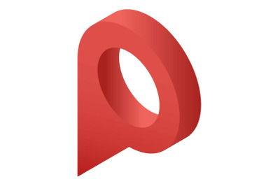Red pointer icon, isometric style