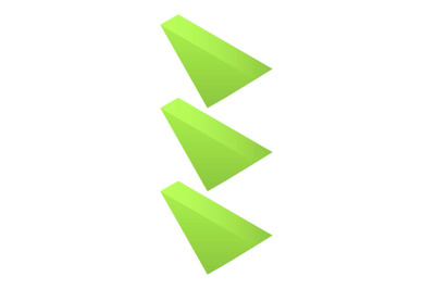 Green map arrows icon, isometric style
