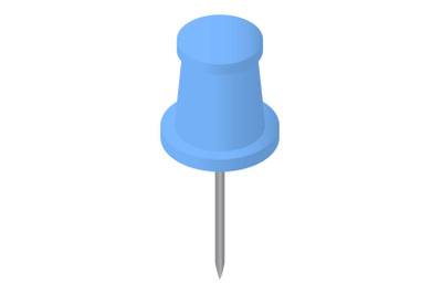 Office blue pin icon, isometric style
