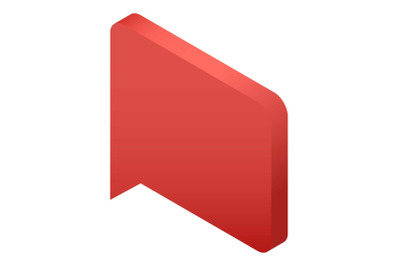 Red bubble speech icon, isometric style