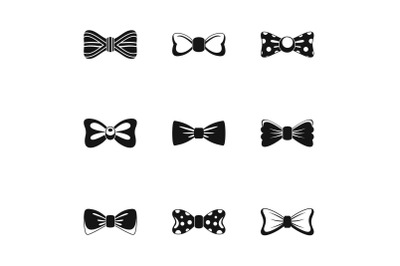 Throat icons set, simple style