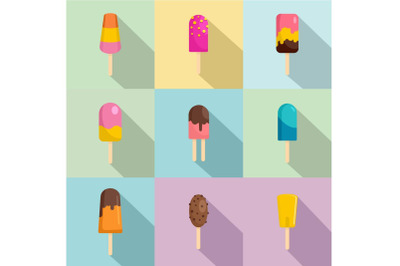 Sweetie icons set, flat style