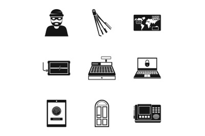 Prowler icons set, simple style