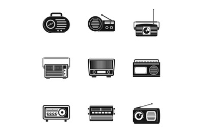 Secular icons set, simple style