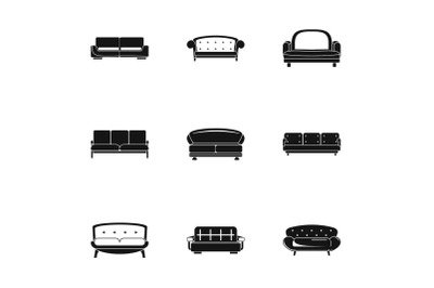 Ottoman icons set, simple style