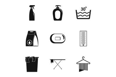 Clean office icons set, simple style