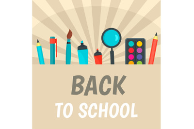 Back to school sunrise background, flat style