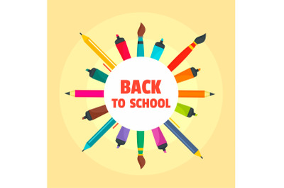 Back to school drawing background, flat style