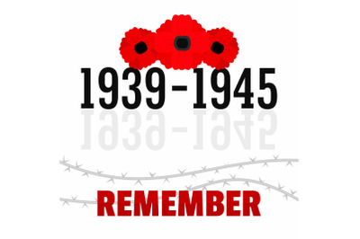 Ww2 memory day concept background, flat style