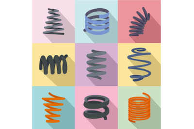 Stripe icons set, flat style