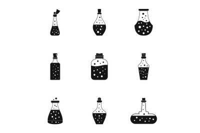 Vacuum flask icons set, simple style