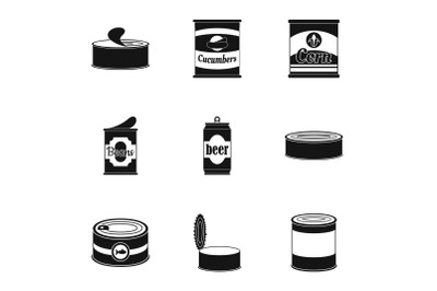 Prepared icons set, simple style