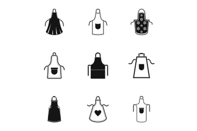 Pinafore icons set, simple style