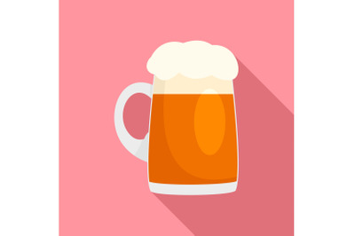 Fresh german beer mug icon, flat style