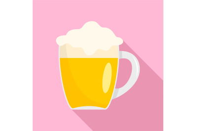 Mug of german beer icon, flat style