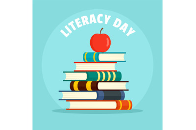 International literacy day new background, flat style