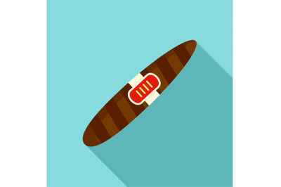 Luxury cigar of cuba icon, flat style