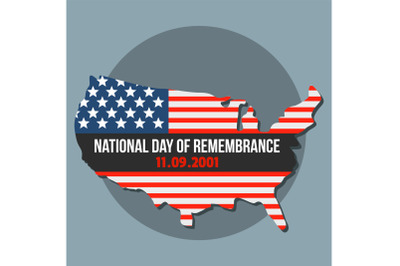 National american day of remembrance background, flat style