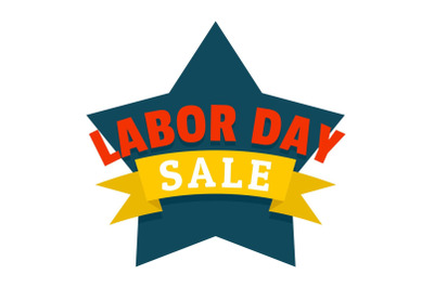 Labor day logo icon, flat style