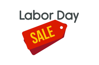 Labor day badge sale logo icon, flat style