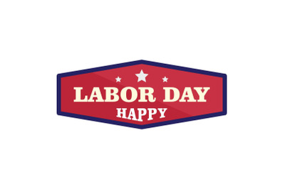 Badge labor day logo icon, flat style