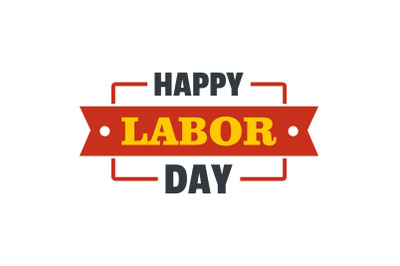 Labor day happy logo icon, flat style