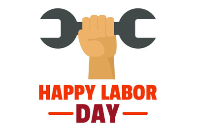 Happy labor day logo icon, flat style