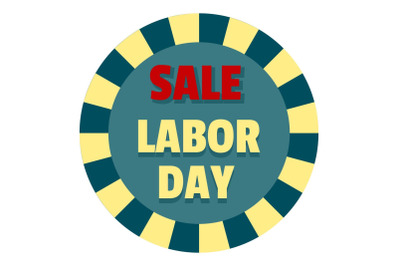 Labor day sale logo icon, flat style