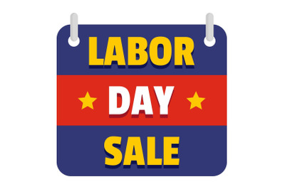 Banner labor day sale logo icon, flat style