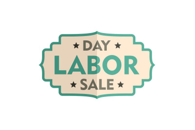 Labor day sale badge logo icon, flat style