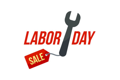 Key tool labor sale logo icon, flat style