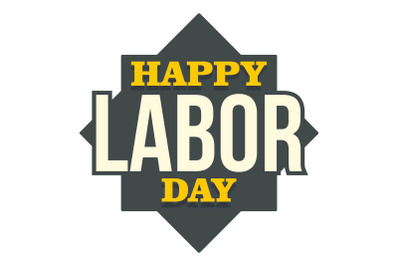 Happy labor day text logo icon, flat style