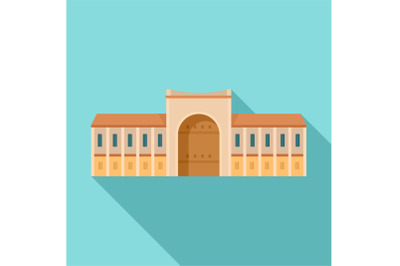 Gate city historical building icon, flat style