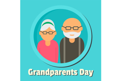 Happy day of grandparents background, flat style