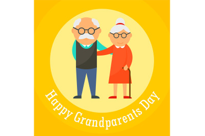 Happy grandparents day card background, flat style