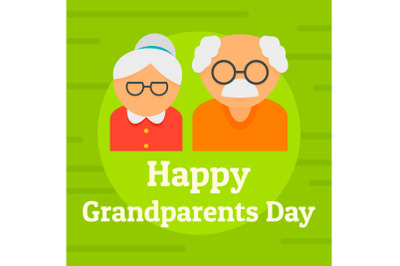 Day of happy granparents background, flat style