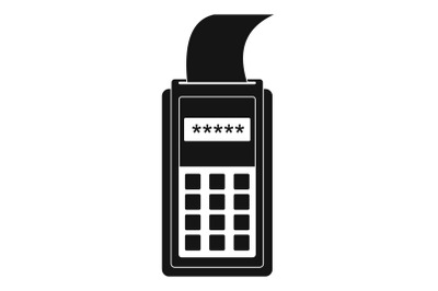 Payment terminal icon, simple style